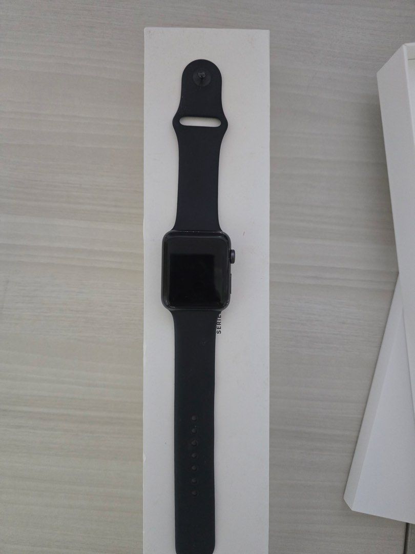 Apple Watch Series 3 42mm (Category: Wearables & Smart Watches) located in Manila. Submitted by milleshoppppp (Listing ID 1467333566, Image 1). Description: Apple Watch Series 3 - 38mm Also have 42mm (since i bough them as set) Condition: good (lightly used) - screen, buttons, and battery all working good - no issue can connect to any apple/iphone Included: 38mm - no box but has the S/M and M/L band and charger 42mm - has box and S/M and M/L band