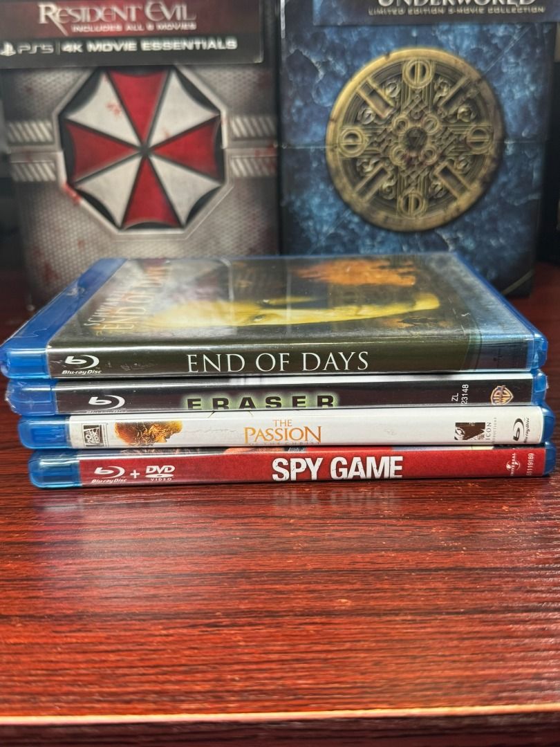 Assorted Blu-ray movies (Category: CDs & DVDs) located in Caloocan City. Submitted by ironman_collector81 (Listing ID 1467236157, Image 1). Description: FOR SALE ONLY NO SWAP Original I Only Accept Gcash and BPI Location: Westwood 7 GenTri Cavite End of Days - ₱750 Eraser - ₱450 The Passion of the Christ - ₱900 Spy Game - ₱400.