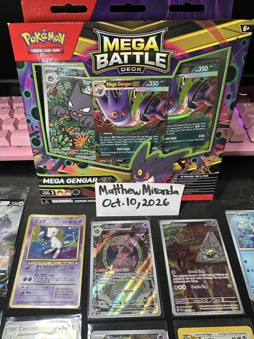 Assorted characters (Category: Raw Singles) located in Santa Rosa. Submitted by senorseller (Listing ID 1467200718, Image 2). Description: Can be sold individually or bundled for a discount. Take all price at: 19,500 with 2 free sealed Professor’s Research Mega Gengar ex Mega Battle Deck (Sealed)- 4200 Fossil Mew JP - 6000 Lapras 31 (Sealed) - 1600 Arceus 267 (Sealed) - 1100 Togetic 16 (Dmg) - 1200 Cinccino 183 - 2250 Drowzee #210(Some damage) - 