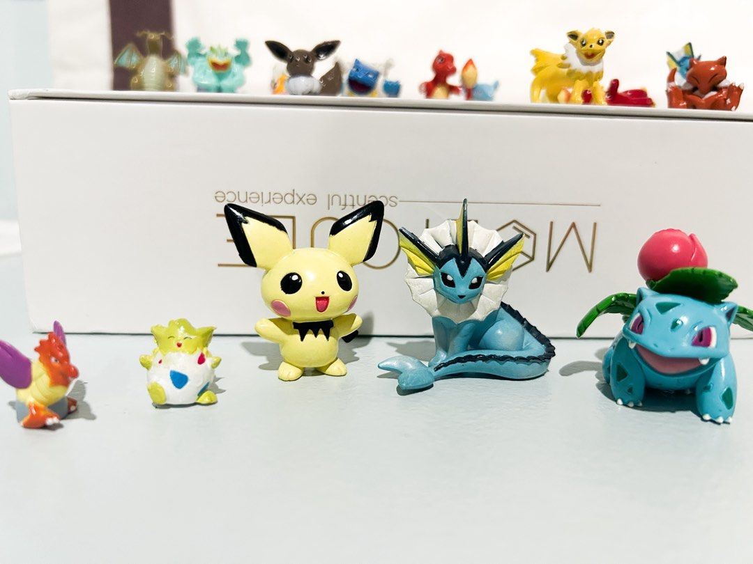 Assorted Pokémon Mini Figures Set (Category: Figurines & Statues) located in Cainta. Submitted by unboxingstuff (Listing ID 1467231383, Image 3). Description: - Pokémon mini figure bundle set - 3 (Pichu, Vaporeon, Ivysaur) in about 2 inches height; the rest is about 1 inch - Includes characters like Pikachu, Vaporeon, Ivysaur, Charmander, Blastoise, and others - Features great paint details on each figure - Perfect for collectors or desk display 
