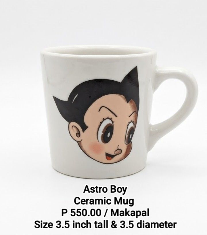 Astro Boy Ceramic Mug (Category: Coffee & Tea Tableware) located in Binan City. Submitted by mayjhe (Listing ID 1467240868, Image 1). Description: 💛 For Sale 💛 🌸 Astro Boy 🍀 Ceramic Mug 📍 Condition: Good / Makapal 💰 Price is ₱ 550.00 👉 Other details posted 🇵🇭 Location Biñan Laguna 🛵 Courier J& T and Lalamove 📋 Shipping by schedule 📍 NO COD & COP 📌 All items are carefully packed and labeled with Fragile stickers for breakable goods. H
