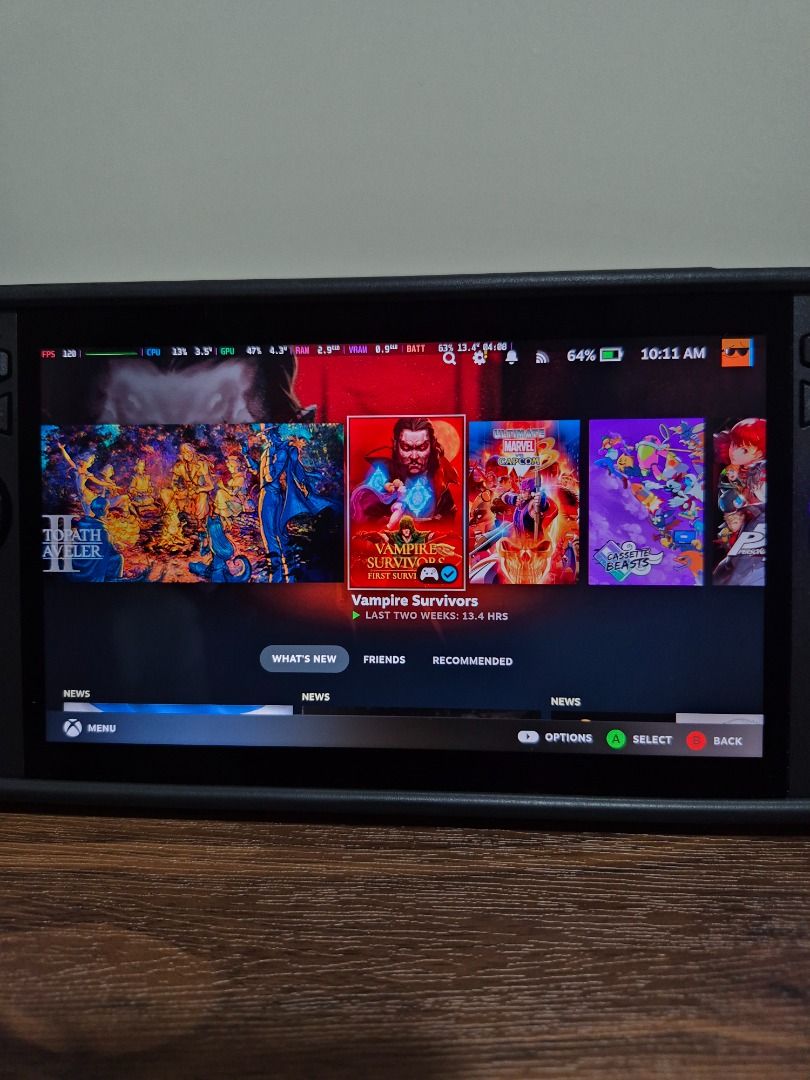 ASUS ROG Ally Z1 Extreme Handheld Console (Category: Nintendo) located in Caloocan City. Submitted by erguizajan68392 (Listing ID 1467180713, Image 3). Description: - Device: ASUS ROG Ally - Processor: AMD Ryzen Z1 Extreme - Memory: 16GB RAM for high frame rates and smooth gameplay - Accessories: Fitted black rubber grip case with custom yellow back buttons - Condition/Display: Screen shows a clear display with active library interface - Deal: RF