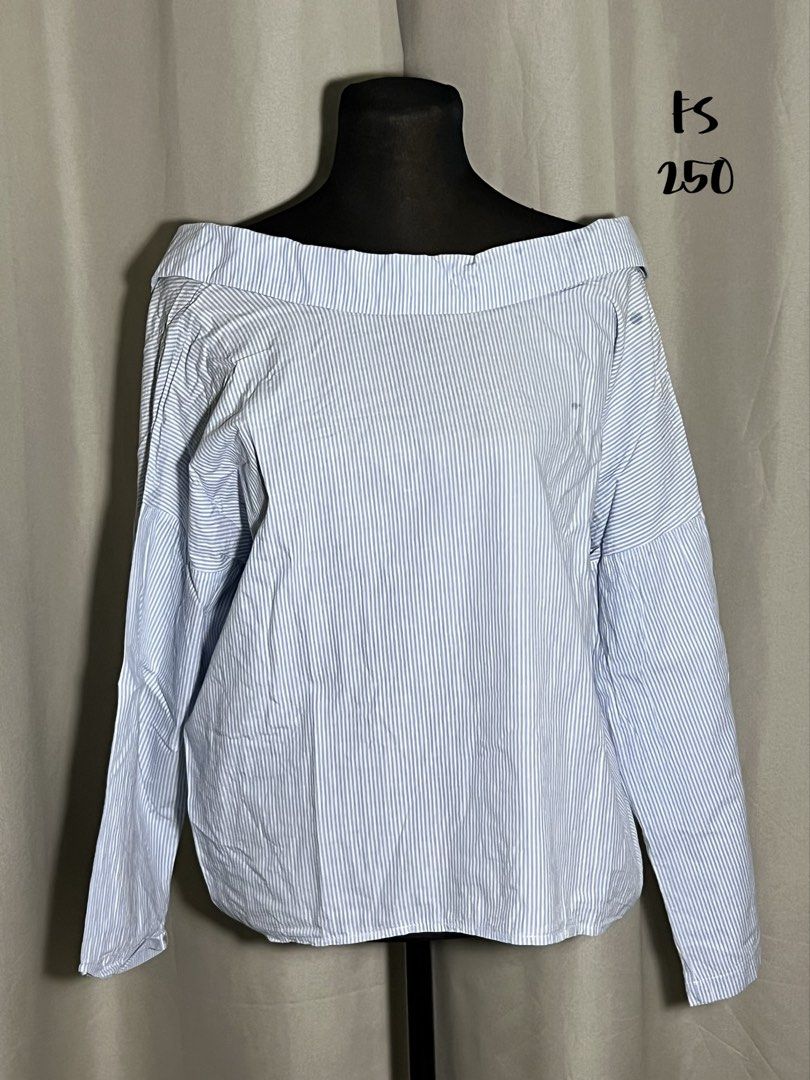Asymmetrical shoulder striped blouse (Category: Blouses) located in Las Pinas. Submitted by jilanah (Listing ID 1467346288, Image 2). Description: .
