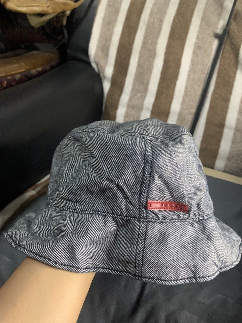 Auth prada fashion beannie hat (Category: Luxury Accessories) located in Cabanatuan. Submitted by mjluxxejapan (Listing ID 1467256185, Image 1). Description: Fixed price. Large on tag.auth from Japan.like new cond. Malinis soft cotton denim style ..