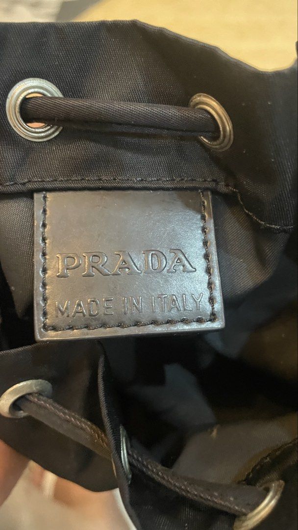 Authentic prada drawstring (Category: Luxury Bags & Wallets) located in Cavite. Submitted by ohmie23 (Listing ID 1467257093, Image 3). Description: Authentic prada drawstring.