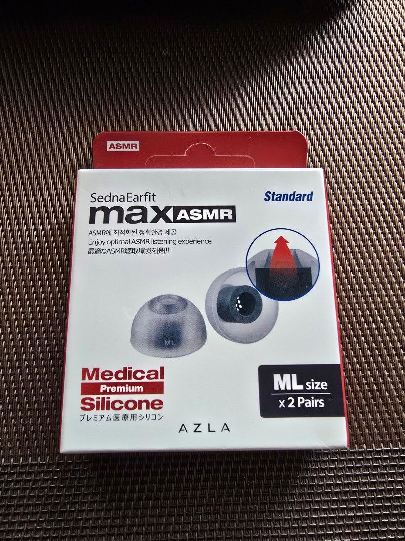 AZLA SednaEarfit MAX ASMR (Category: Earphones) located in Paranaque City. Submitted by r3tr0_n3m3sis (Listing ID 1467250730, Image 1). Description: Azla Silicon Eartips Max ASMR (Sealed) Medical-grade silicone for a comfortable listening experience Tapered design for a comfortable, secure fit ASMR-optimized sound delivery for delicate details and subtle high-frequency sounds Designed to help deliver clear, detailed sound Hexagonal silicone filte