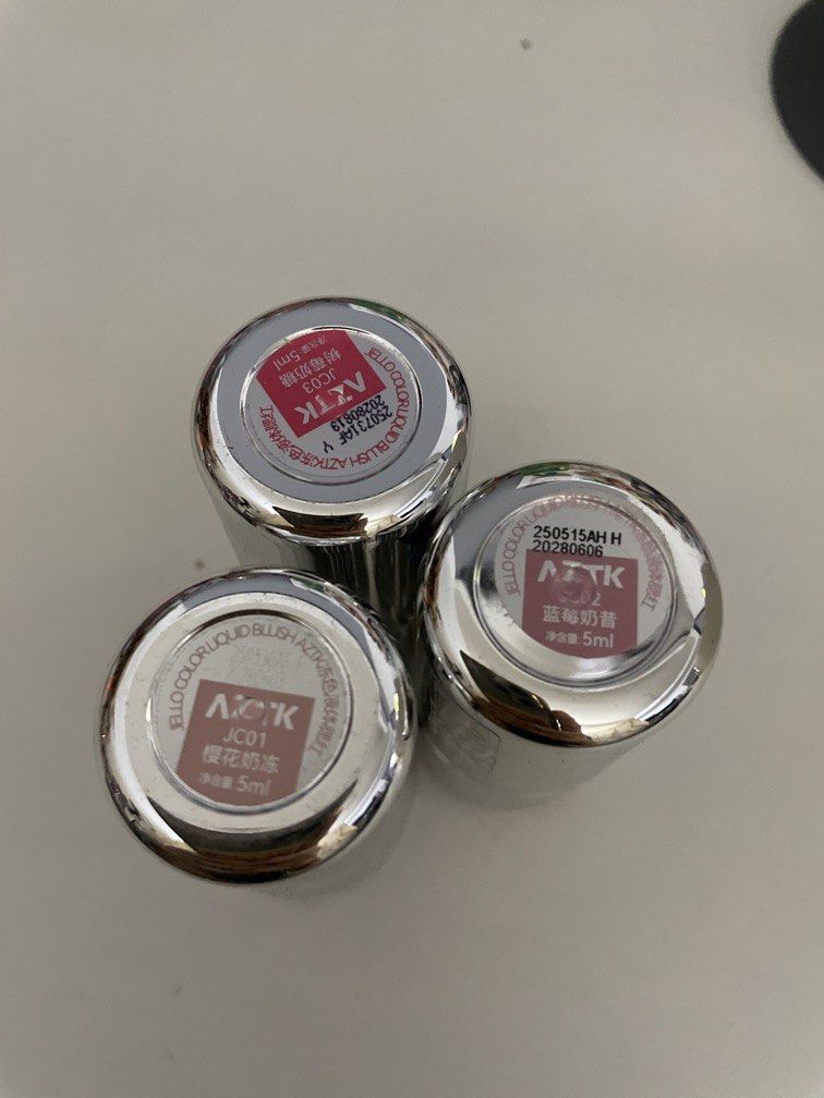 Aztk blush shade 1,2 & 3 (Category: Makeup) located in Bacolor. Submitted by louiviellefinds (Listing ID 1467213999, Image 2). Description: Swatched only.
