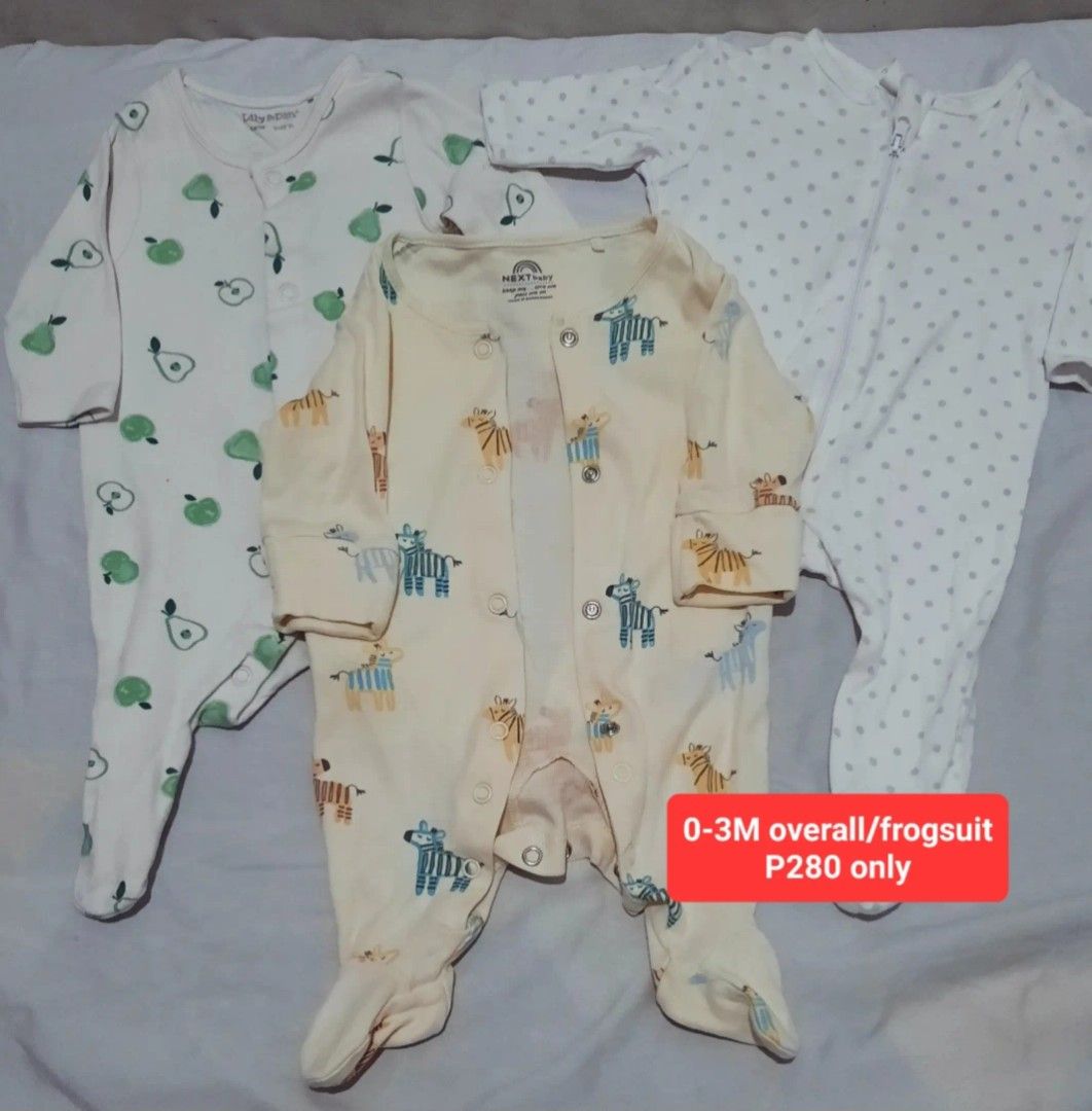 Baby Clothes Preloved (Category: Babies & Kids Fashion) located in Manila. Submitted by 2themax.918 (Listing ID 1467246516, Image 2). Description: FOR SALE FOR SALE‼️ Baby clothes 0-3months‼️ All branded and once lang nasuot ni baby😊 Take all, per bundle or per set‼️ May price na per bundle😊 freebies yung first picture for take all buyers ;) Loc. Malabon JNT or Lalamove.