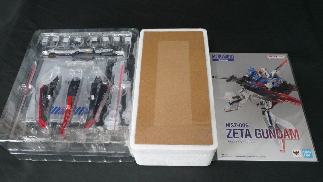 Bandai Metal Build MSZ-006 Zeta Gundam Z高達 mb 合金 （分類：高達及模型組合）位於 Hong Kong。 由 4our_1114 提交（商品編號 1467229244，圖片 2）。簡介： 只開盒check 件， 完變過 Bandai Metal Build MSZ-006 Zeta Gundam，行版有盒齊配件，說明書同發泡膠都喺度。盒相實物拍攝，擺設一流，金屬骨架手感重。有興趣留低聯絡方式交收。。