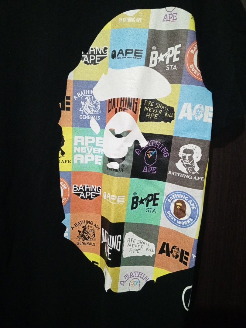 Bape Classic Logo Side Big Ape Head tee (Category: Tshirts & Polo Shirts ) located in Santa Maria. Submitted by paulo-garcia21 (Listing ID 1467284655, Image 3). Description: large on tag 20 by 27 no flaws as new.