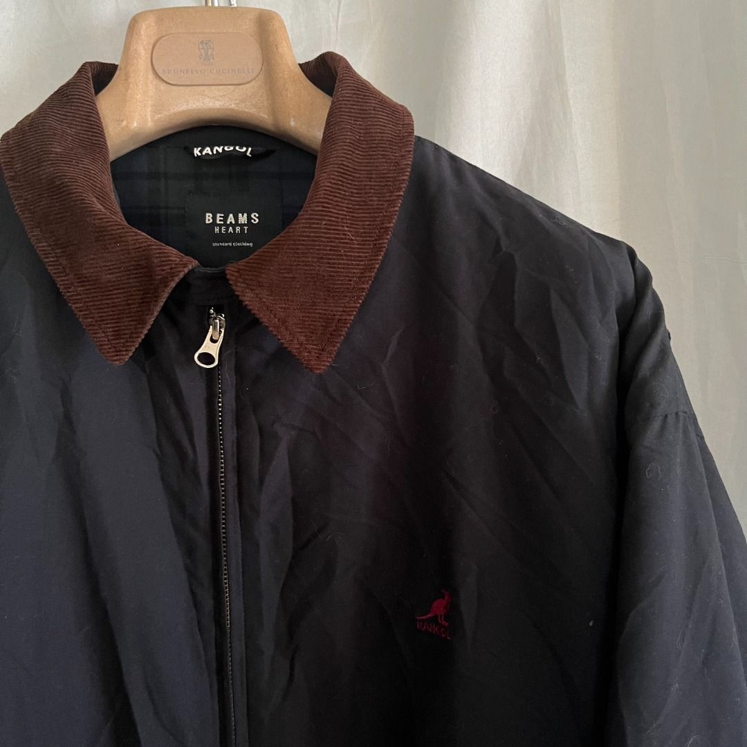 Beams Heart x Kangol Padded Blouson jacket (Category: Coats, Jackets and Outerwear) located in Quezon. Submitted by _babypluto (Listing ID 1467189039, Image 3). Description: Tagged size: Large Condition: Very good condition Measurements: Width: 27.5 inches Length: 28.5 inches Sleeve Length: 25 inches Note: actual color of the item may change due to lighting. .