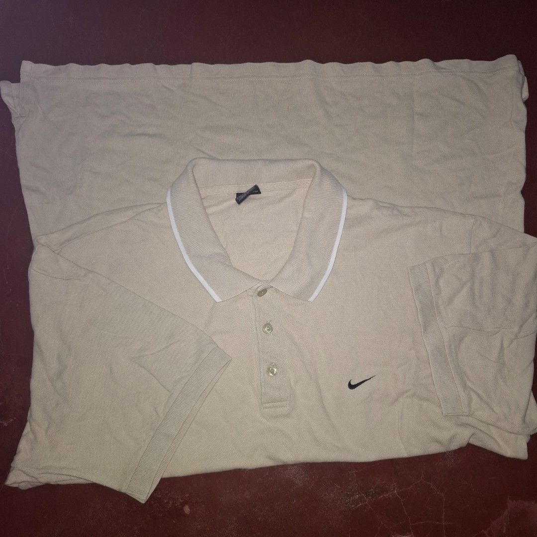 Beige Polo shirt (Category: Tshirts & Polo Shirts ) located in Adams. Submitted by frog_and_clover (Listing ID 1467314461, Image 1). Description: extra large beige Nike polo shirt. what you see is what you get.