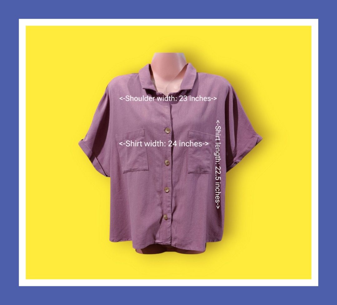 Bench Purple Loose Fit Buttoned Blouse (Category: Blouses) located in Bacoor. Submitted by nineties_kid (Listing ID 1467322084, Image 1). Description: >===> Bench Purple Loose Fit Buttoned Blouse Size: XL Shoulder width: 23 inches Sleeve length: 10.5 inches Blouse width: 24 inches Blouse length: 22.5 inches _________________________ -Modes Of Delivery: J&T/Lalamove/ LBC (Cash on Pick-up/COD) -Meet-up (Bacoor Cavite Area/Mandaluyong-Shaw,Hulo,Maka