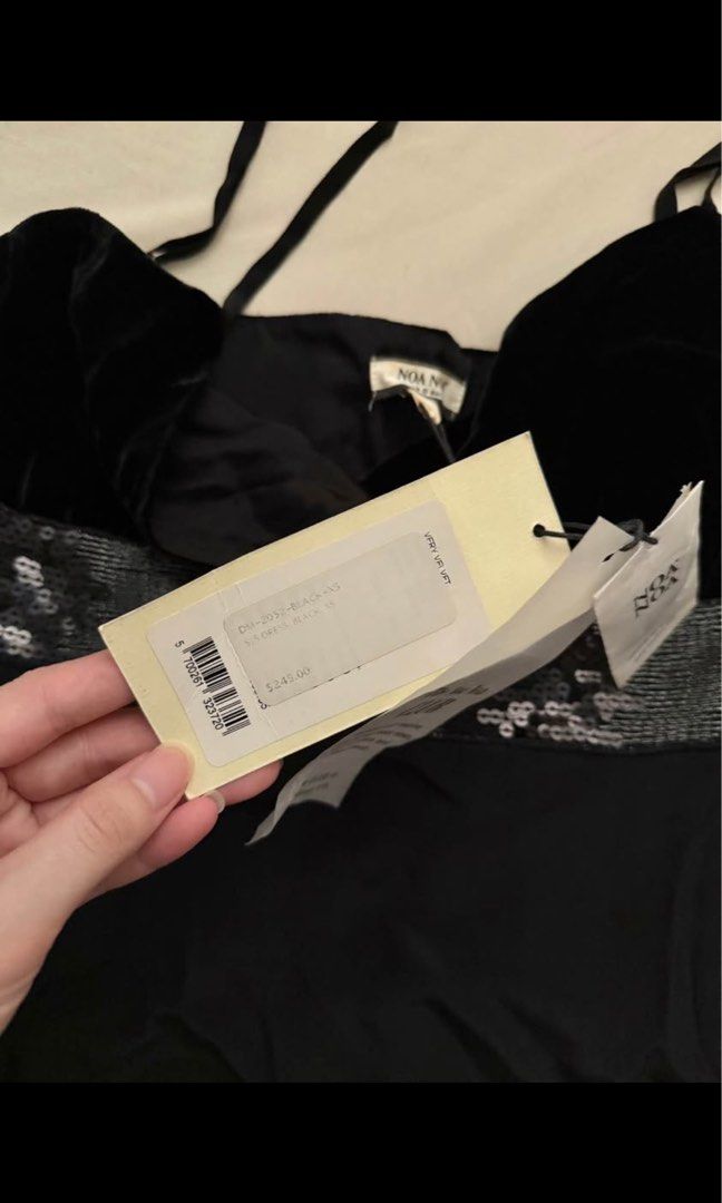 Black Cocktail Dress (Category: Dresses) located in Mandaue City. Submitted by meh.soh (Listing ID 1467289623, Image 3). Description: Never been used and with Price Tag Originally $245 (15,000) Size: XS on tag but can fit S 💳Mode of Payment: GCash 🛵Delivery: Maxim within Cebu/j&t outside Cebu (DF shouldered by the buyer) Location: Mandaue City (Cebu).