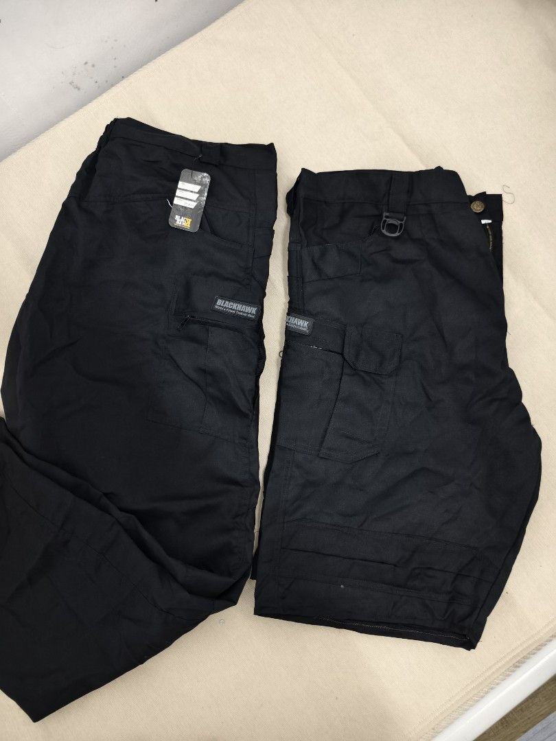 Blackhawk Tactical Cargo Pants Black (Category: Trousers) located in Angeles City. Submitted by measaliman02351 (Listing ID 1467276527, Image 1). Description: - Brand: Blackhawk - Color: Solid Black - Condition: Brand new with original tag attached - Fit: Standard fit with straight legs - Material: Durable fabric with reinforced stitching - Pockets: Multiple utility pockets with secure zippers and flaps - Features: Built-in D-ring attachment on t