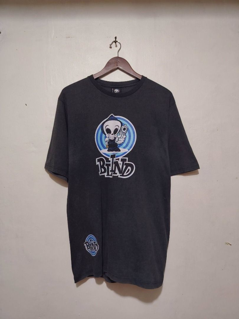 BLIND VINTAGE SKATEBOARD GRIM LOGO TEE // Large (Category: Vintage Collectibles) located in Legazpi City. Submitted by urbangarmentsarch4500 (Listing ID 1467322665, Image 1). Description: VINTAGE BLIND SKATEBOARD GRIM LOGO TEE Large W 22.5 L 31 Color rate 9.8/10 white dirt molds ata dahil nastock sa ukayan (Check last pic) Hindi ko pa nawawash to fresh from ukay GRAB 3.5k (Automatically YOURS)⛓️ Shipped! --- ‼️w/ FREE STICKERS FOR EVERY PURCHASE⁉