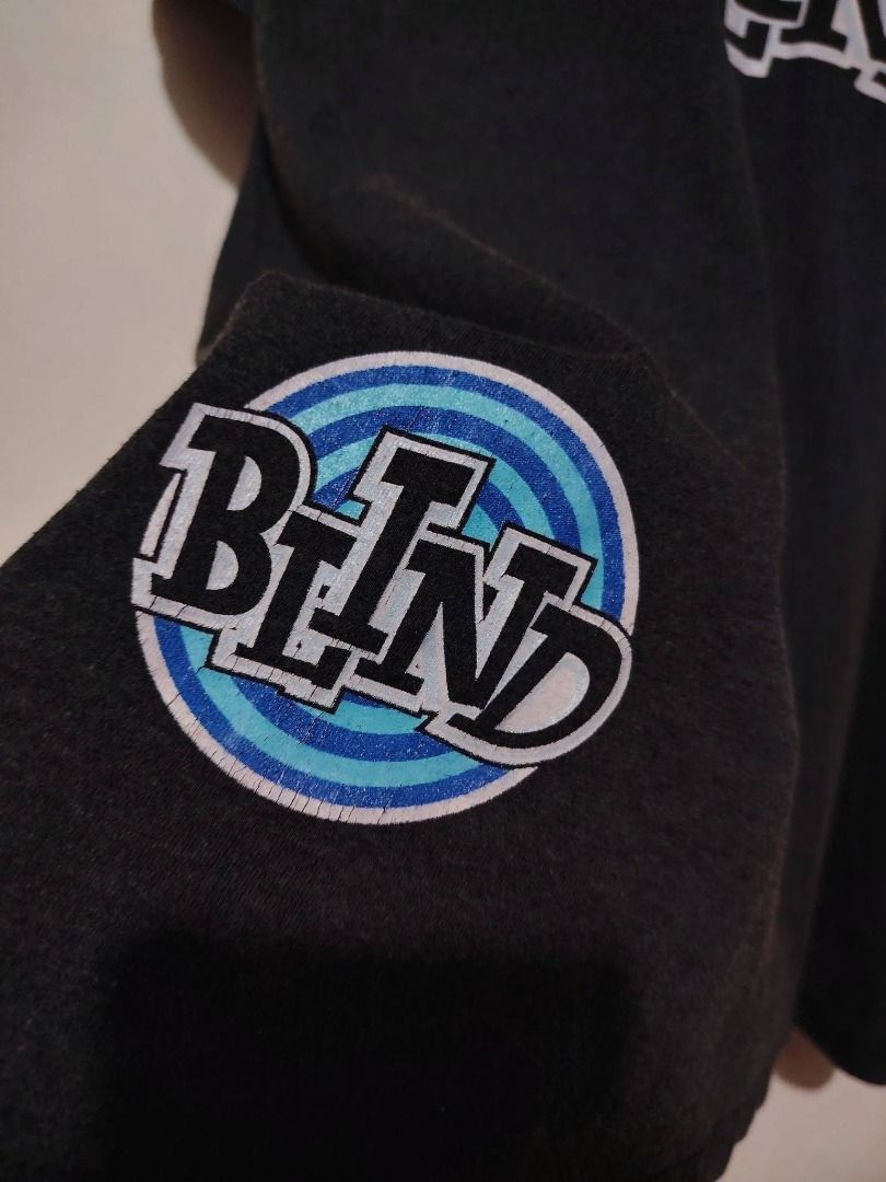 BLIND VINTAGE SKATEBOARD GRIM LOGO TEE // Large (Category: Vintage Collectibles) located in Legazpi City. Submitted by urbangarmentsarch4500 (Listing ID 1467322665, Image 3). Description: VINTAGE BLIND SKATEBOARD GRIM LOGO TEE Large W 22.5 L 31 Color rate 9.8/10 white dirt molds ata dahil nastock sa ukayan (Check last pic) Hindi ko pa nawawash to fresh from ukay GRAB 3.5k (Automatically YOURS)⛓️ Shipped! --- ‼️w/ FREE STICKERS FOR EVERY PURCHASE⁉