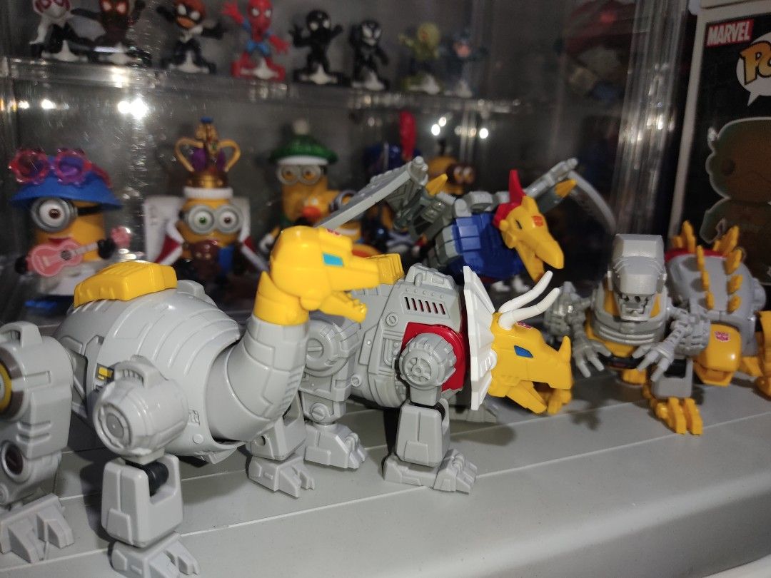 Blokees Transformers Dinobots Set (Category: Action & Battle Toys) located in Manila. Submitted by WeAreVENOM (Listing ID 1467228639, Image 2). Description: Swoop, Snarl, Sludge, Grimlock - Complete with box and pogs/cards unscanned. (ENGLISH) Slag - Complete with box, pog. (CN) Built nicely! No issues Posted price. Slight Negotiable .