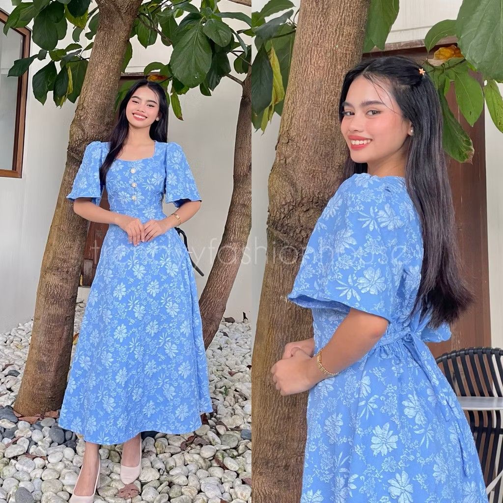 Blue Dress (Category: Dresses) located in Caloocan City. Submitted by glynneb (Listing ID 1467325307, Image 1). Description: used once only Large fit (75kgs) fabric is slightly stretchy.