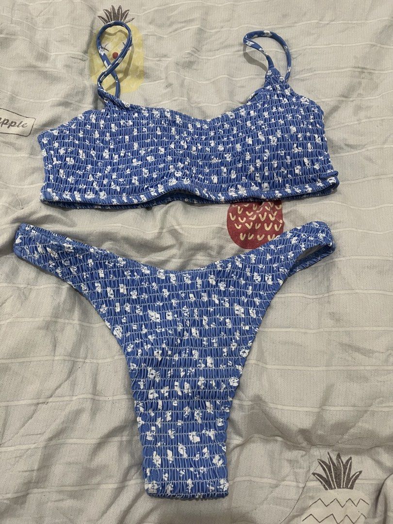 Blue Two Piece Swimsuit (Category: Bikinis & Swimsuits) located in Manila. Submitted by rlnnb_ (Listing ID 1467223017, Image 1). Description: Can fit small to medium.