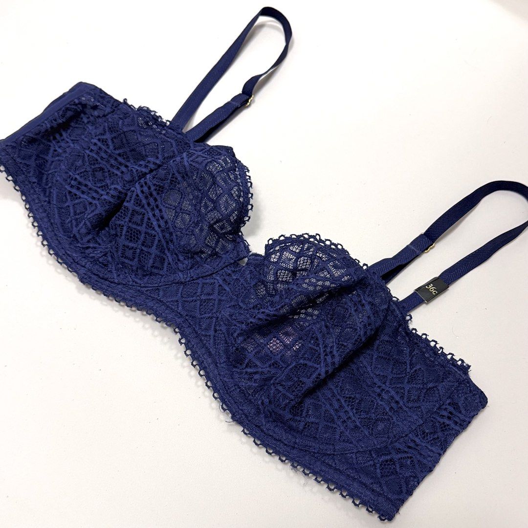BNEW VS Navy Blue Unlined Balconnet Bra [36C] (Category: Undergarments & Loungewear) located in Malabon City. Submitted by k_intimates (Listing ID 1467352387, Image 2). Description: Details: • Size 36C / wired / unlined • Brandnew • Victoria’s Secret Navy Blue Unlined Balconnet Bra.