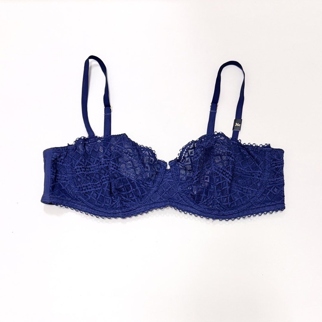 BNEW VS Navy Blue Unlined Balconnet Bra [36C] (Category: Undergarments & Loungewear) located in Malabon City. Submitted by k_intimates (Listing ID 1467352387, Image 1). Description: Details: • Size 36C / wired / unlined • Brandnew • Victoria’s Secret Navy Blue Unlined Balconnet Bra.