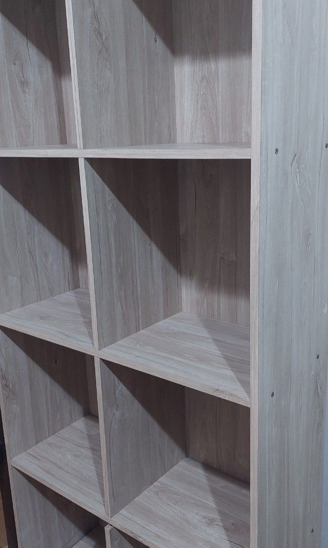 Bookshelf Wood Open Shelf (Category: Shelves, Cabinets & Racks) located in Manila. Submitted by mcangwong80885 (Listing ID 1467202269, Image 3). Description: -no dents -Size 81.5 x 30.5 x 175.5 cm (LWH) - Particle Board -8 shelves bookshelf.