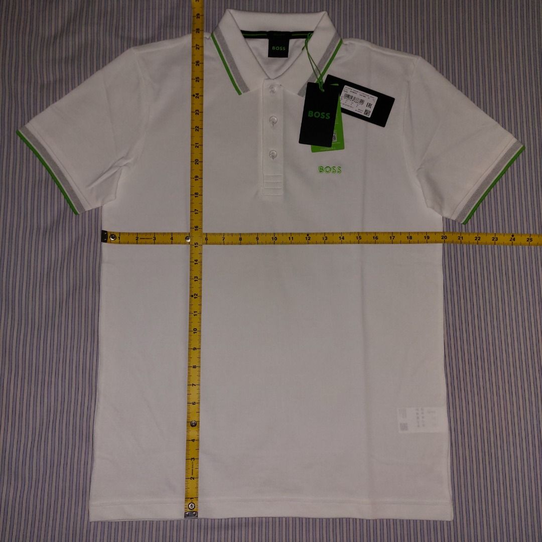 Boss Men's Paddy Polo Shirt, White, Medium (Category: Formal Shirts) located in Antipolo. Submitted by cyknap2001 (Listing ID 1467305731, Image 2). Description: Boss Men's Paddy Polo Shirt, White Size Medium on tags, actual is 20"x28" 100% Cotton for comfort MOP - payment first sa gcash .