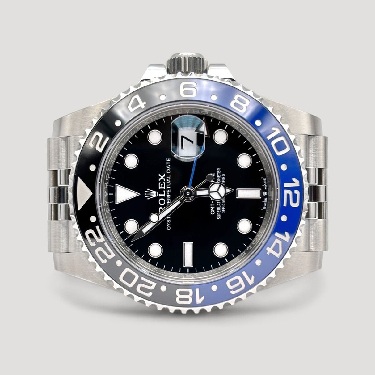 Brand New Feb 2026 Rolex GMT Master II Batgirl Jubilee 40mm 126710BLNR 126710 (Category: Watches) located in Singapore. Submitted by pengkweewatches (Listing ID 1467230019, Image 1). Description: Join us on T-elegram for Exclusive Deals & Latest Stock Updates: //pk-watches.com/tele-channel Brand: Rolex Model: GMT Master II Reference: 126710BLNR Dated: February 2026 Condition: Brand New Dial: Black Case Diameter: 40mm Material: Stainless Steel Box