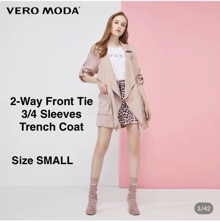 Brand New Vero Moda Trench Coat Different Designs (Category: Coats, Jackets and Outerwear) located in Quezon City. Submitted by inmycloset03 (Listing ID 1467276166, Image 1). Description: For Sale Vero Moda 1. XS Longsleeves Trench Coat P649 2. Small 2-Way Front Tie 3/4 Sleeves Trench Coat - P649 *** SOLD *** 3. Small Versatile Short Trench Coat - P649 ************* 4. Small Emroidered 3/4 Sleeves - P399 All brand new Location is in qc Sf on buye