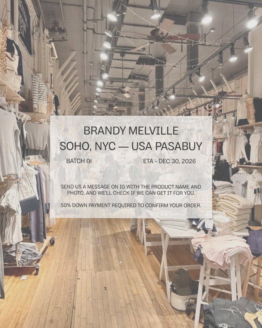 Brandy Melville - USA Pasabuy 🇺🇸 (Category: Others Tops) located in Manila. Submitted by gotchafinds.ph (Listing ID 1467277435, Image 1). Description: BRANDY MELVILLE — SOHO, NY PASABUY ♡ Send us a photo of the item you want to order, along with the product name, and we’ll check its availability for you. 50% down payment required to confirm your order..