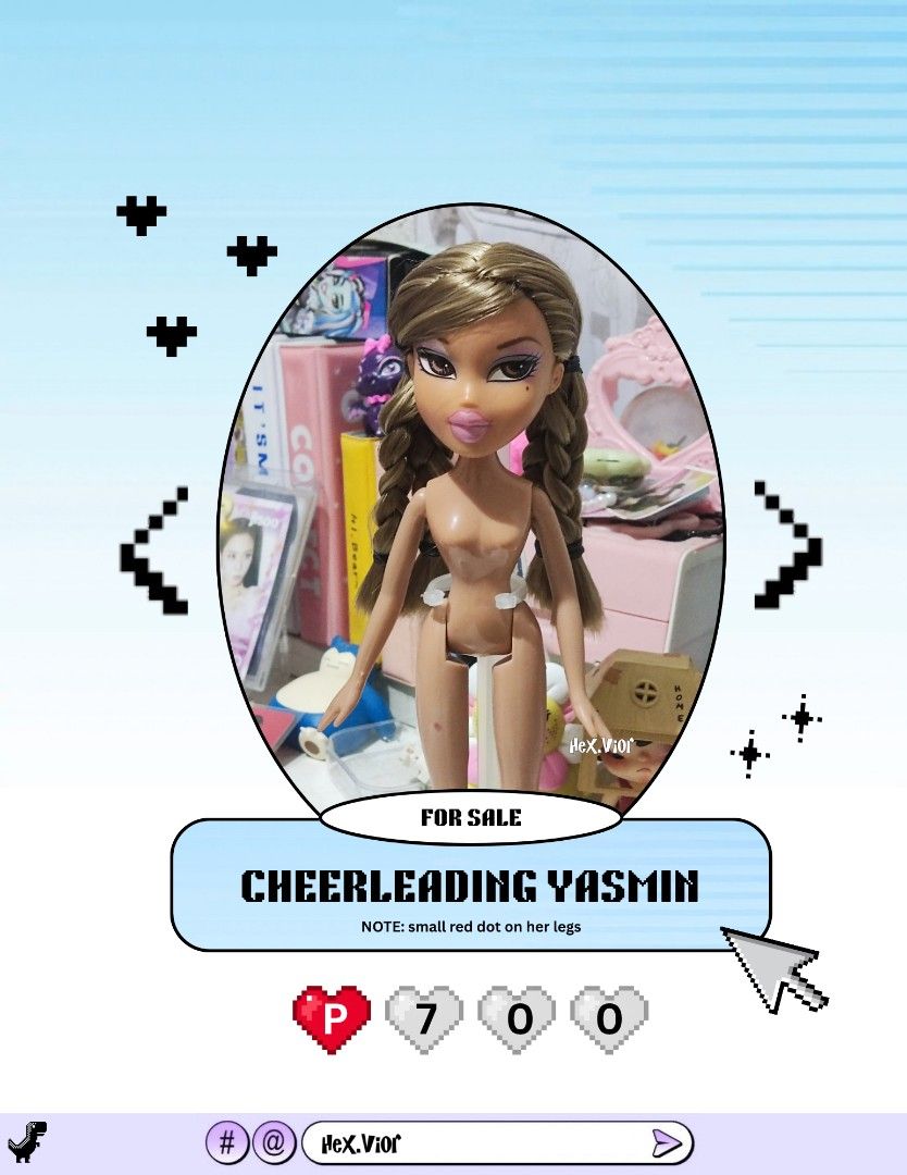 Bratz - Yasmin (Cheerleading) (Category: Kids Toys) located in Caloocan City. Submitted by hex.hiro (Listing ID 1467299046, Image 1). Description: P700 note: Has small red on her right leg thats all so far shes GOOOOOD Mop: Gcash Mod: J&t.