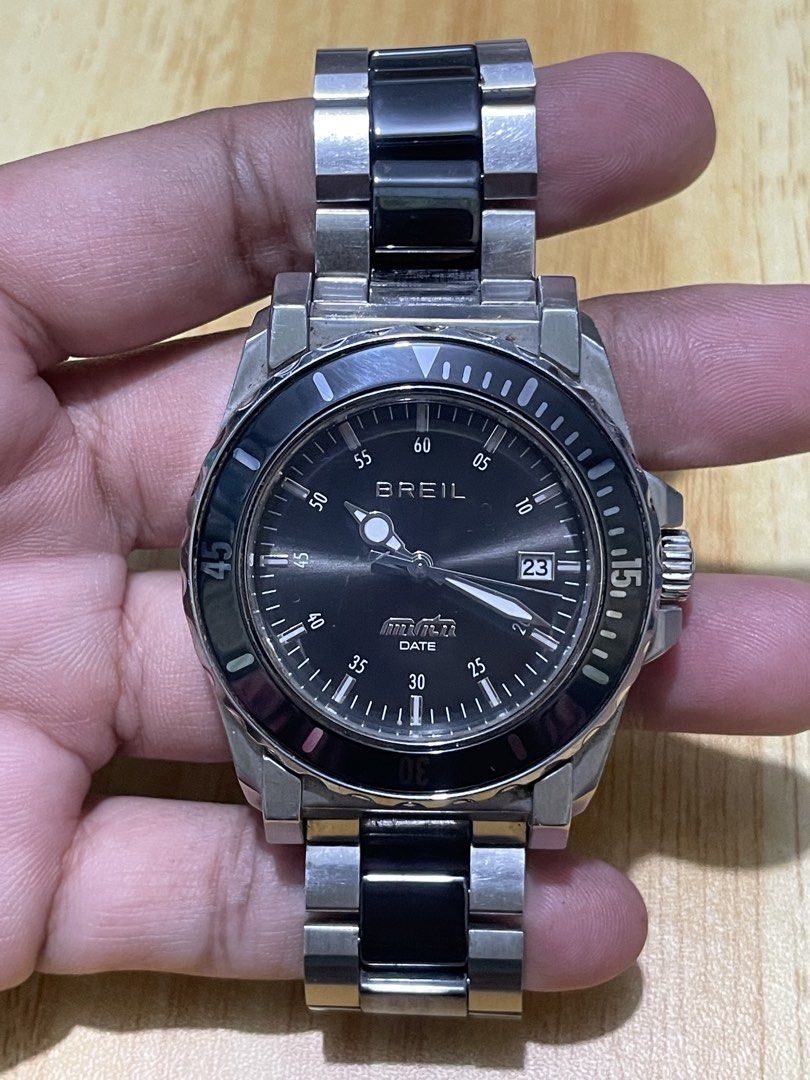 Breil Manta Ceramics (Category: Men's Watches) located in Taguig. Submitted by tester1x (Listing ID 1467251269, Image 2). Description: Breil Manta Ceramics Japan Mov’t TW0831 Quartz Black Dial All Stainless Steel 41.6mm Breil Stainless Steel Bracelet 7inch wrist plus .
