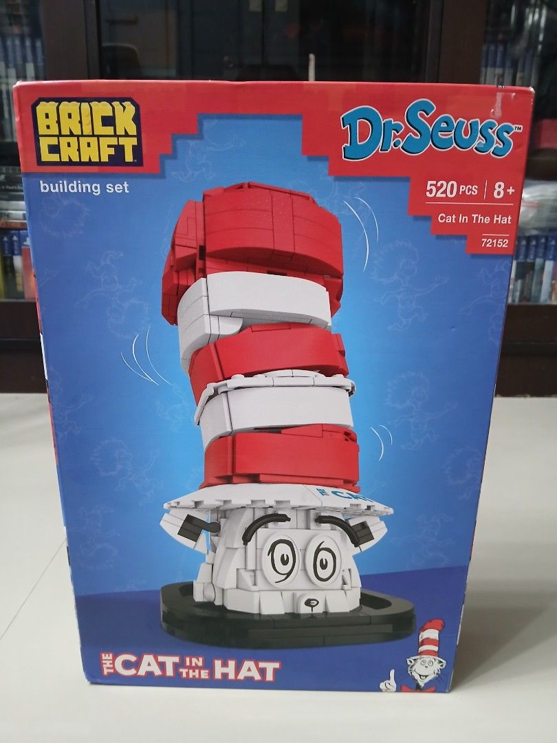 Brick craft Dr, Seuss (Category: Lego & Building Sets) located in Mabalacat. Submitted by michelle.m.d. (Listing ID 1467269091, Image 1). Description: This image shows the Brickcraft Dr. Seuss The Cat in the Hat Building Set (Item #72152), an officially licensed 520-piece collectible brick set featuring the character's iconic red-and-white striped hat and wide-eyed face..