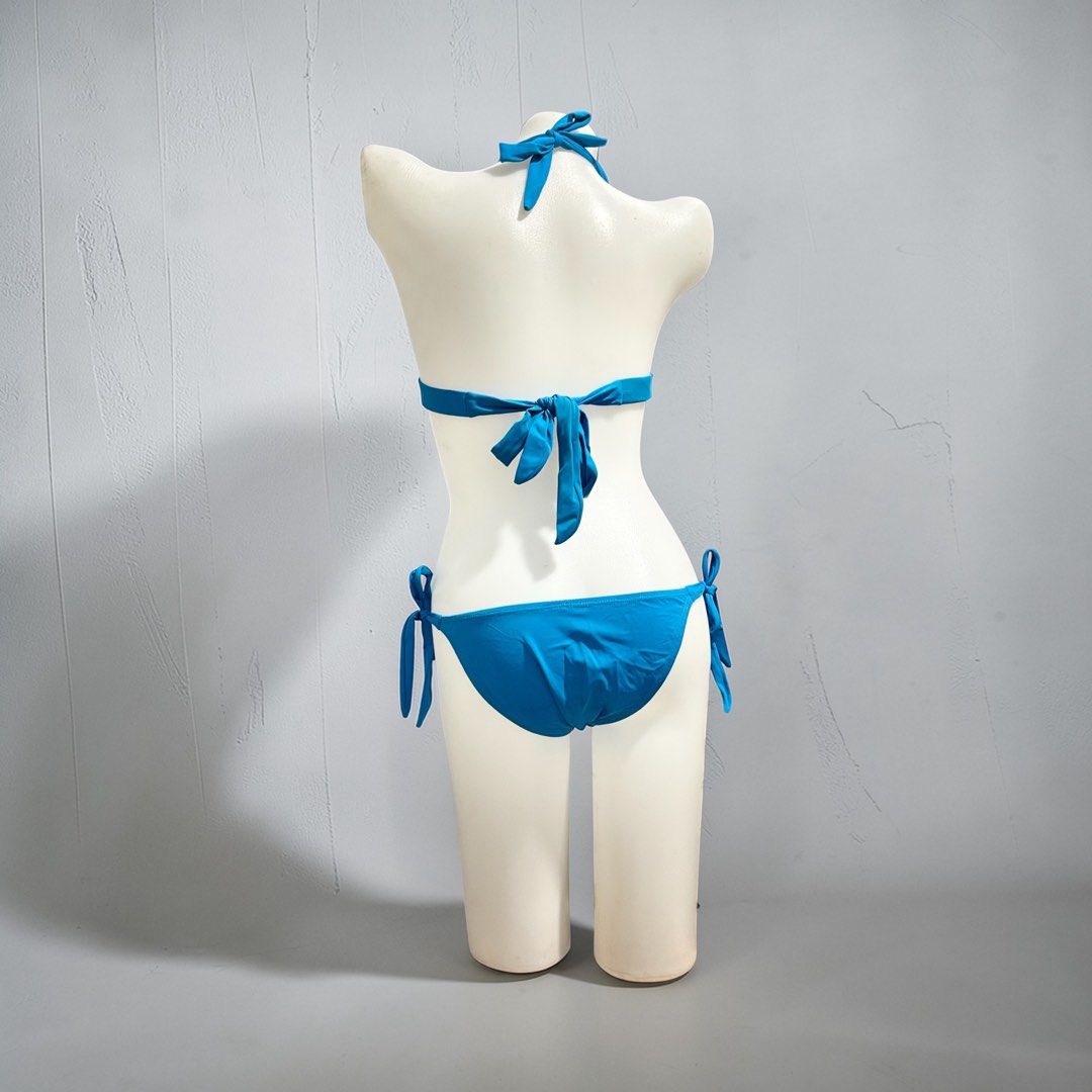 Bright Blue Halter Bikini Set with Ring Detail (Category: Bikinis & Swimsuits) located in Santa Cruz. Submitted by homedecluttersale (Listing ID 1467354990, Image 2). Description: • Used / Excellent condition • Fits small to medium • Photos taken using mannequin only 🚚 Shipping via J&T only 📦 Shipping fee to be shouldered by buyer 💳 Mode of payment: GCash 📍 Santa Cruz, Laguna.