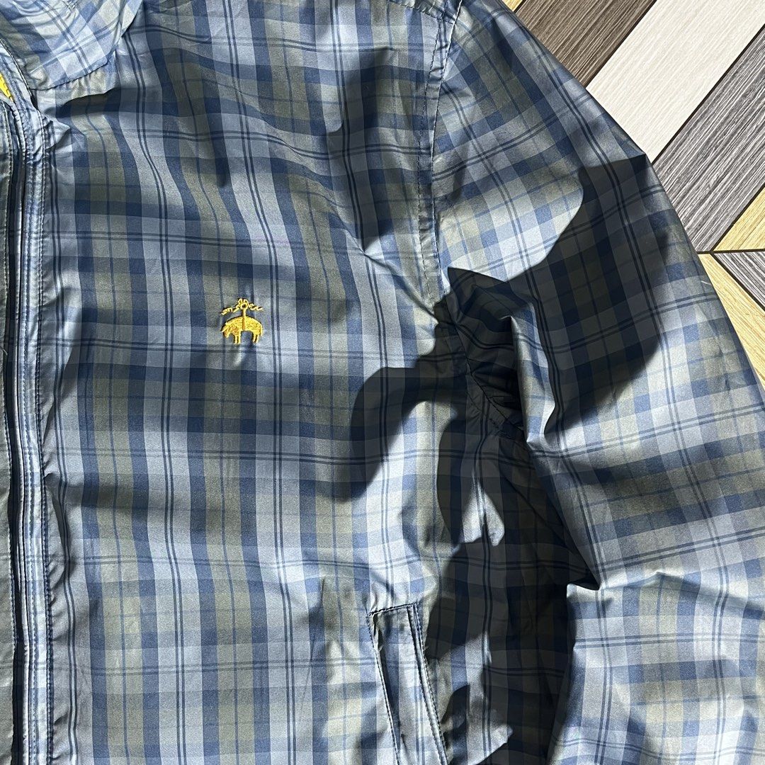 Brooks Brothers Plaid Full-Zip Harrington Bomber Jacket (Category: Coats, Jackets and Outerwear) located in Daraga. Submitted by th3cliquejunks (Listing ID 1467263724, Image 3). Description: Brooks Brothers Plaid Full-Zip Harrington Bomber Jacket Tagged Size: Small Condition: 9.5/10 No major flaw Packable Hood Measurement: Pit to pit: 22” Length: 25” - 3,000 Dm!.