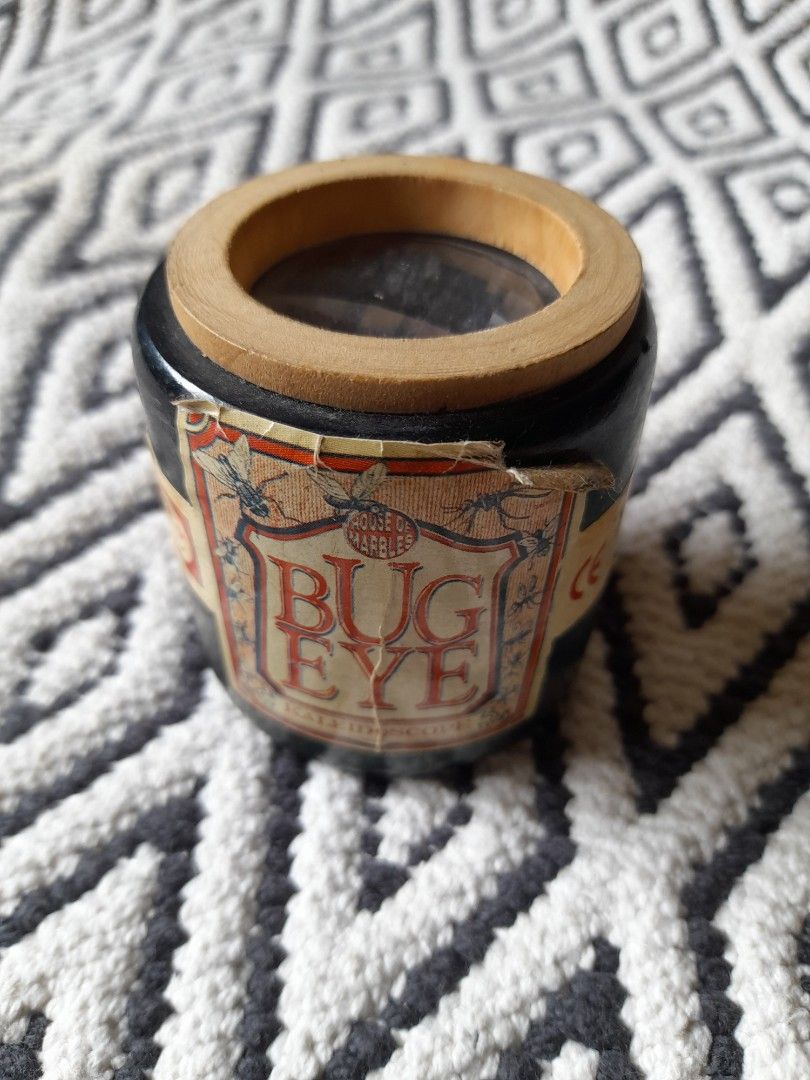 Bug Eye Kaleidoscope (Category: Educational & Learning Toys) located in Bocaue. Submitted by marajapansurplus (Listing ID 1467193341, Image 1). Description: - Vintage Bug Eye kaleidoscope - Multi-faceted lens creates a fun compound eye visual effect - Wooden rim on one end for durability and a classic look - Wrapped in paper with charming insect illustrations and aged texture - Compact handheld size, perfect for display or play.