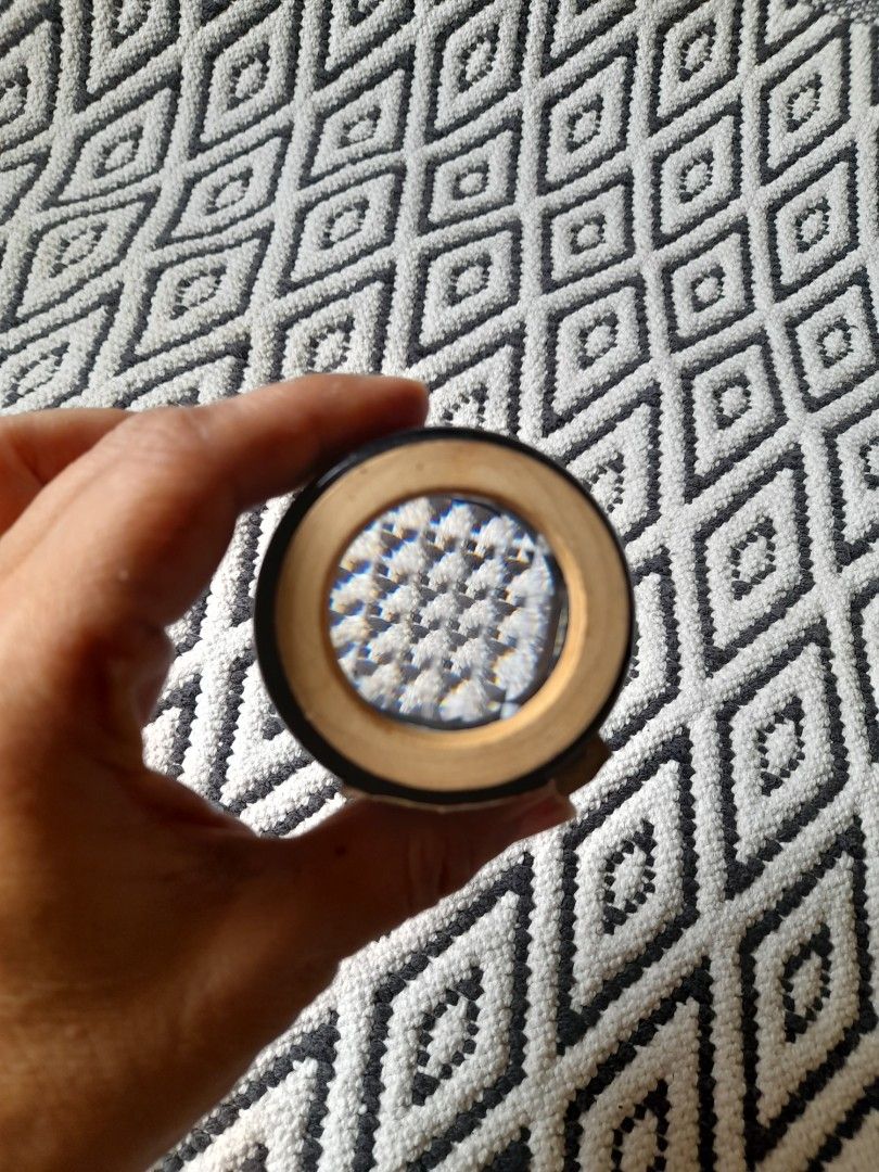 Bug Eye Kaleidoscope (Category: Educational & Learning Toys) located in Bocaue. Submitted by marajapansurplus (Listing ID 1467193341, Image 3). Description: - Vintage Bug Eye kaleidoscope - Multi-faceted lens creates a fun compound eye visual effect - Wooden rim on one end for durability and a classic look - Wrapped in paper with charming insect illustrations and aged texture - Compact handheld size, perfect for display or play.