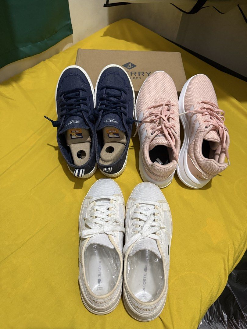 Bundle sperry and adidas free lacoste all original (Category: Sneakers) located in Cebu City. Submitted by au_dy008 (Listing ID 1467295350, Image 1). Description: Personal Preloved All Original sperry adidas all size 7.5 to size 8 no flaws used twice only free na original lacoste 4,000 .