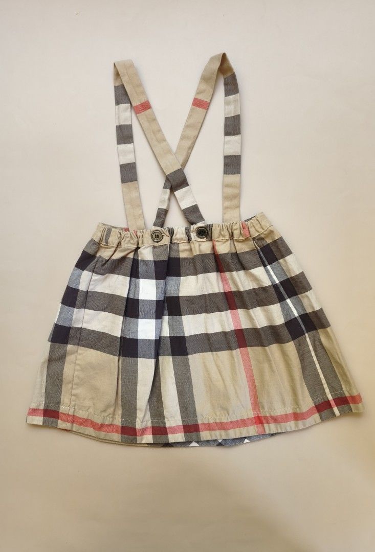 Burberry suspender skirt 3-4yo (Category: Babies & Kids Fashion) located in Cebu City. Submitted by little_mush.room (Listing ID 1467278244, Image 3). Description: preloved BURBERRY nova check suspender skirt size : 3 on tag , *3-4yo.