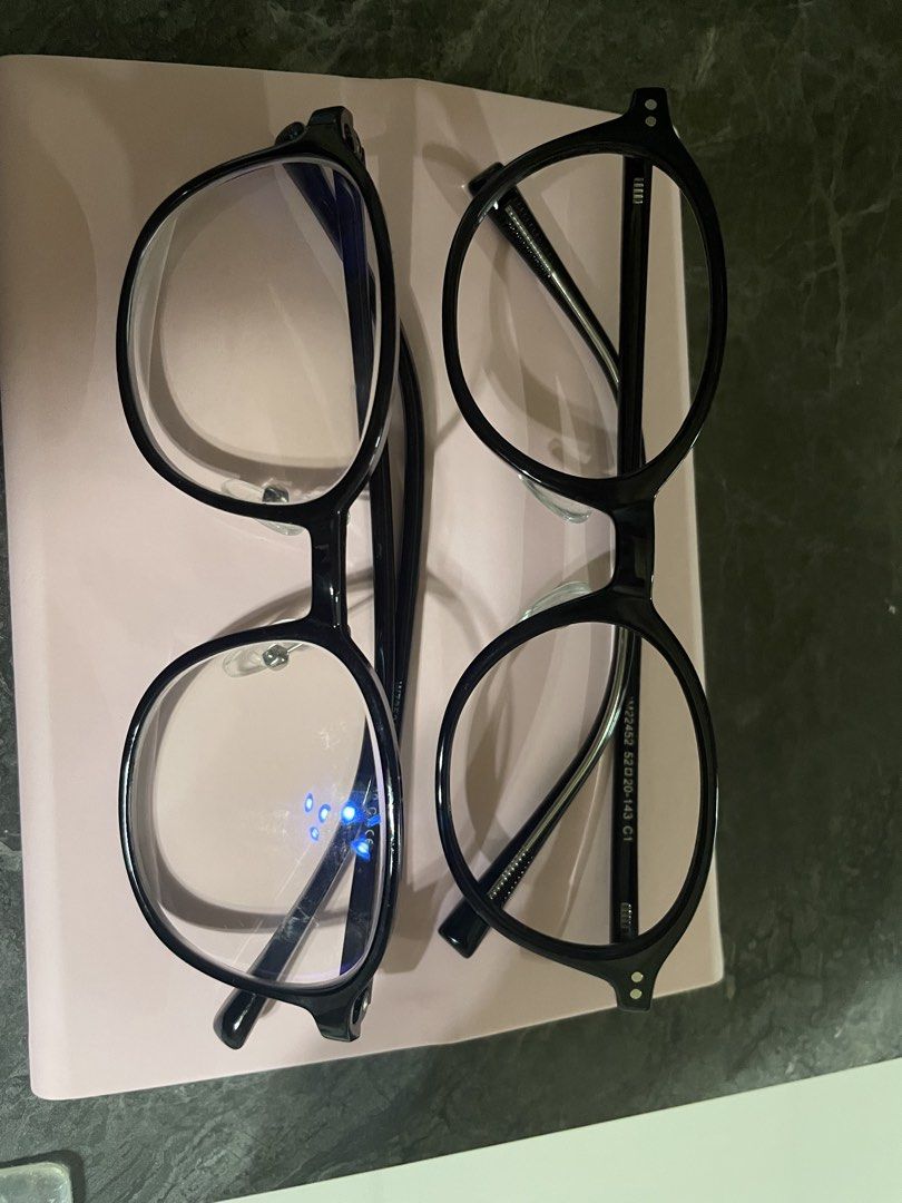 BUY 2 FOR 600 High quality Korean Frames (Category: Sunglasses & Eyewear) located in Bocaue. Submitted by tweyntininee (Listing ID 1467282033, Image 1). Description: - Style: Classic black round frames with full-rim plastic design - Features: Adjustable nose pads for comfortable wear and clean lenses - Details: Cool printed text on the arms near the temples - Flexibility: Available to buy as a set of two or separately - Condition: Clean and ready