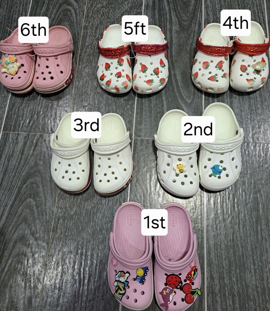 C9,Original Crocs for kid (Category: Babies & Kids Fashion) located in Quezon City. Submitted by kimlynandaya (Listing ID 1467282453, Image 1). Description: Original Crocs for kid Price and details nasa caption na po 1st pic:370 2nd pic:380 3rd pic:380 4th pic:390 5ft pic:450 6th Pic:450.