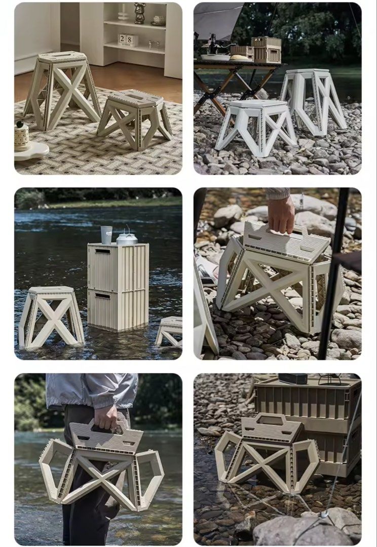 camping chair/Portable Plastic Foldable Chair Stool (Category: Chairs) located in Manila. Submitted by wilfred999999 (Listing ID 1467302389, Image 3). Description: - Versatile beige plastic foldable chair - Ideal for camping, outdoor activities, or extra home seating - Sturdy X-frame design supports heavy loads - Folds flat in seconds with a built-in carry handle - Compact and easy to store in tight spaces - Neutral color complements any setup.