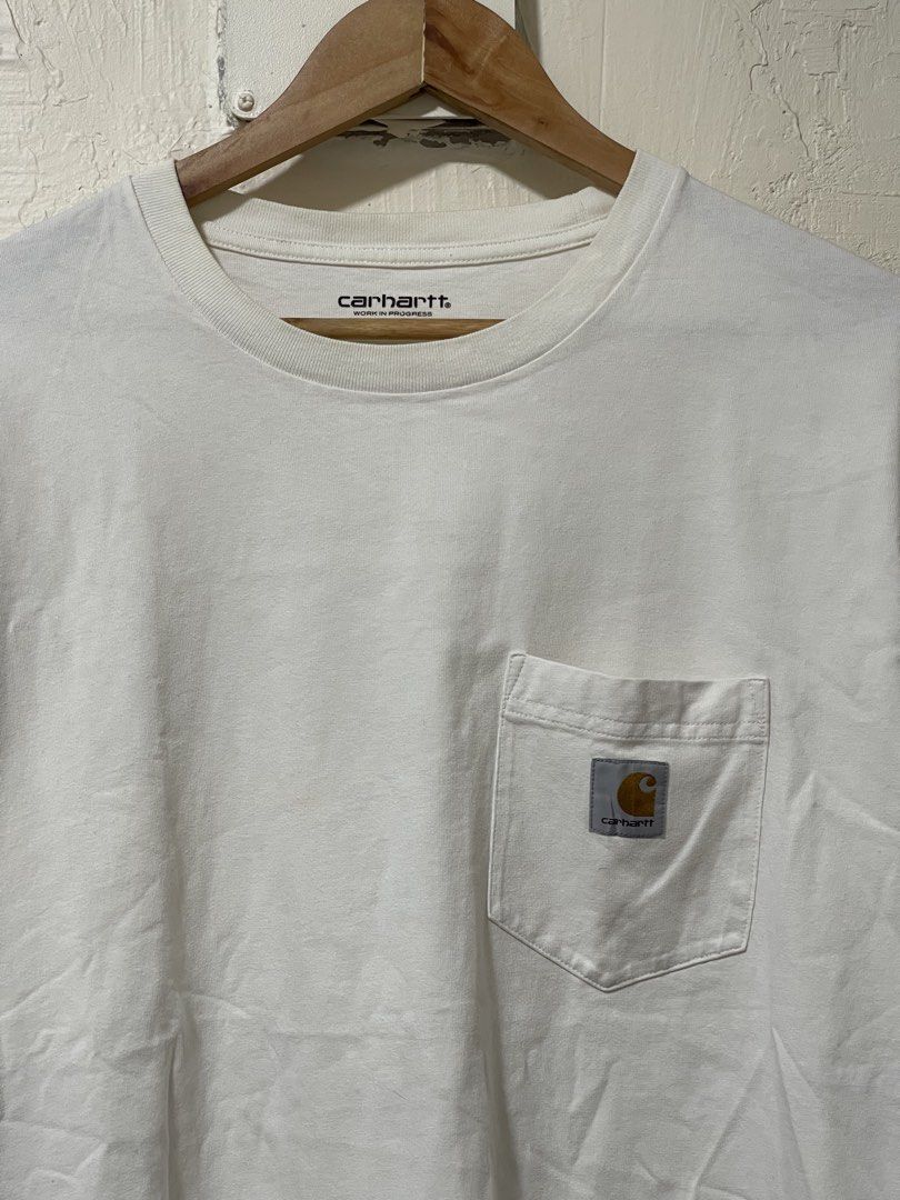 Carhartt Pocket tee shirt size Large (Category: Tshirts & Polo Shirts ) located in Marikina City. Submitted by joshuaades21107 (Listing ID 1467270287, Image 2). Description: Pocket tee shirt Size large 23 width 29 length Unnoticeable stain, see pictures for reference .