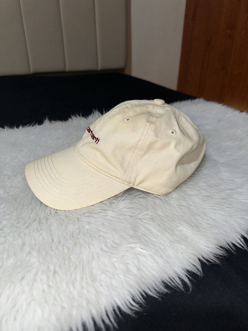 Carhartt wip cap madison beige (Category: Caps & Hats) located in Cainta. Submitted by sati_vaaa (Listing ID 1467344085, Image 2). Description: preloved condition 8/10 see pics to see flaws.