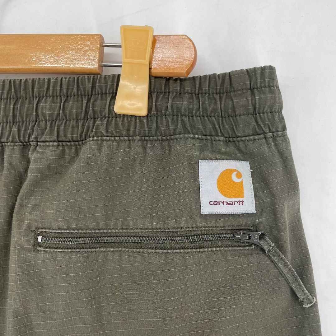 Carhartt WIP Provence Valiant 4 Ripstop Drawstring Shorts Authentic (Category: Shorts) located in Manila. Submitted by buzz.garments (Listing ID 1467360528, Image 3). Description: Authentic Carhartt WIP Store-Bought Size: Large on tag Dimensions(inches) -Waist/Width: 36”-40” (Strechable) -Hip: 23” -Front Rise: 14” -Thigh: 12” -Inseam: 8” -Outseam/Length : 21.5” -Leg Opening: 11.5” - color may vary due to lighting. please manage your expectations-