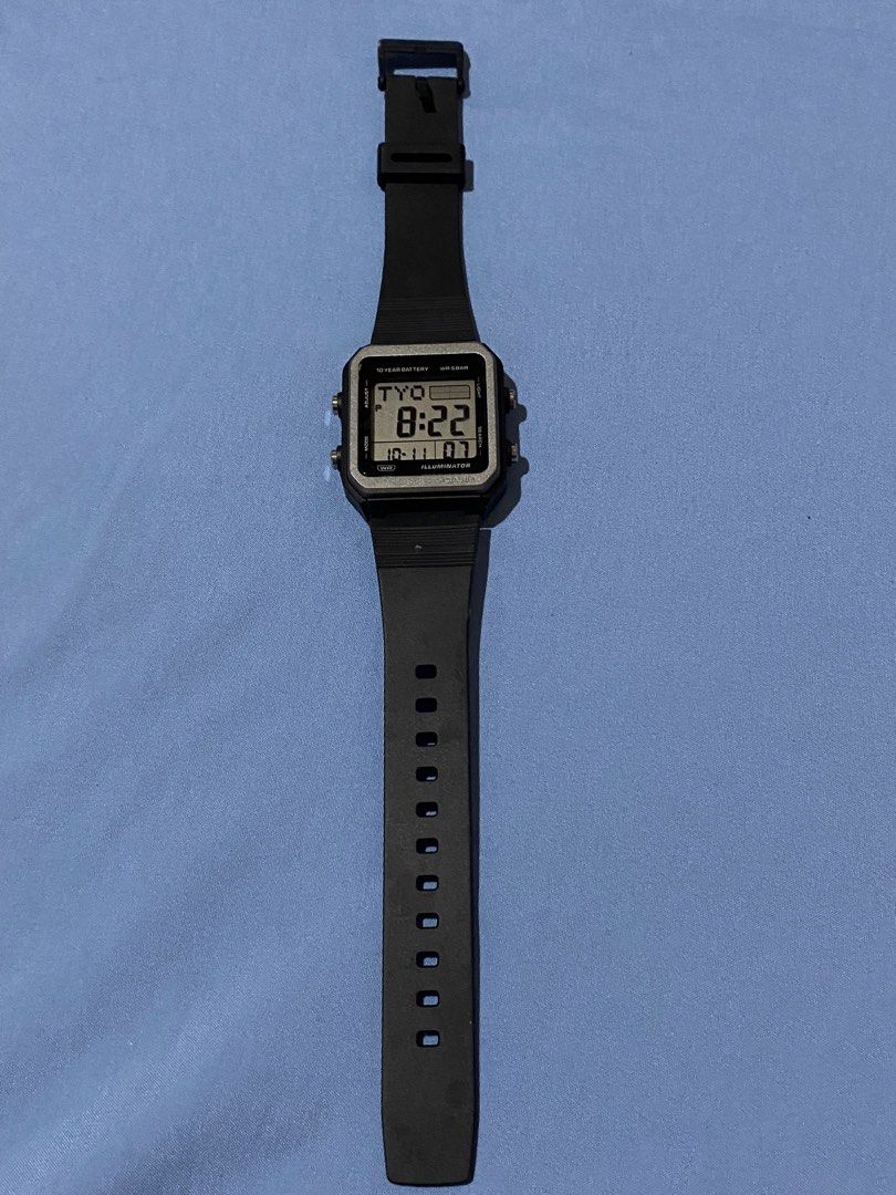 Casio W-221H Digital Watch (Category: Women's Watches) located in Manila. Submitted by dynali0504 (Listing ID 1467297993, Image 1). Description: - Brand: Casio W-221H Digital Watch - Color: Black resin strap with square grey bezel - Battery: 10-year battery life for hassle-free wear - Water Resistance: 5-bar water resistant - Features: 4 side push buttons, backlight, and stainless steel backplate - Condition: 100% working, lightweight, and durabl