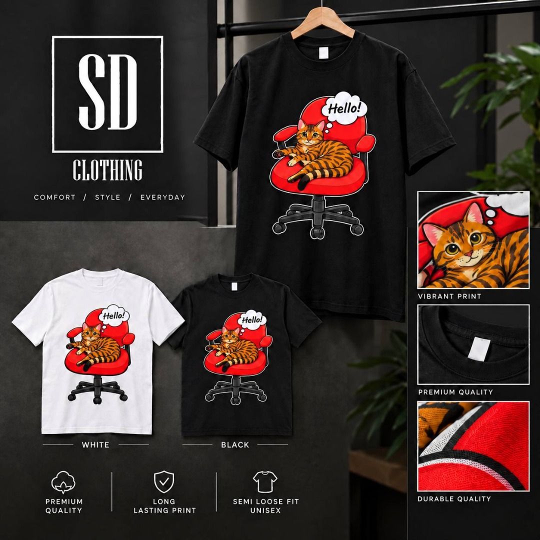 Cat Lovers Shirt (Category: Tshirts & Polo Shirts ) located in Caloocan City. Submitted by kopikotriinwan1 (Listing ID 1467256167, Image 1). Description: para sa mga cat parents diyan! naranasan nyo na ba yung gusto niyo sana umupo sa chair niyo para mag work or may gawin kaso nga lang pagtingin niyo naunahan na pala kayo ng inyong love na pet? 😃 kung naka relate kayo ay para sa inyo itong tshirt na ito! For only 600 pesos + Shipping Fee COD Ava