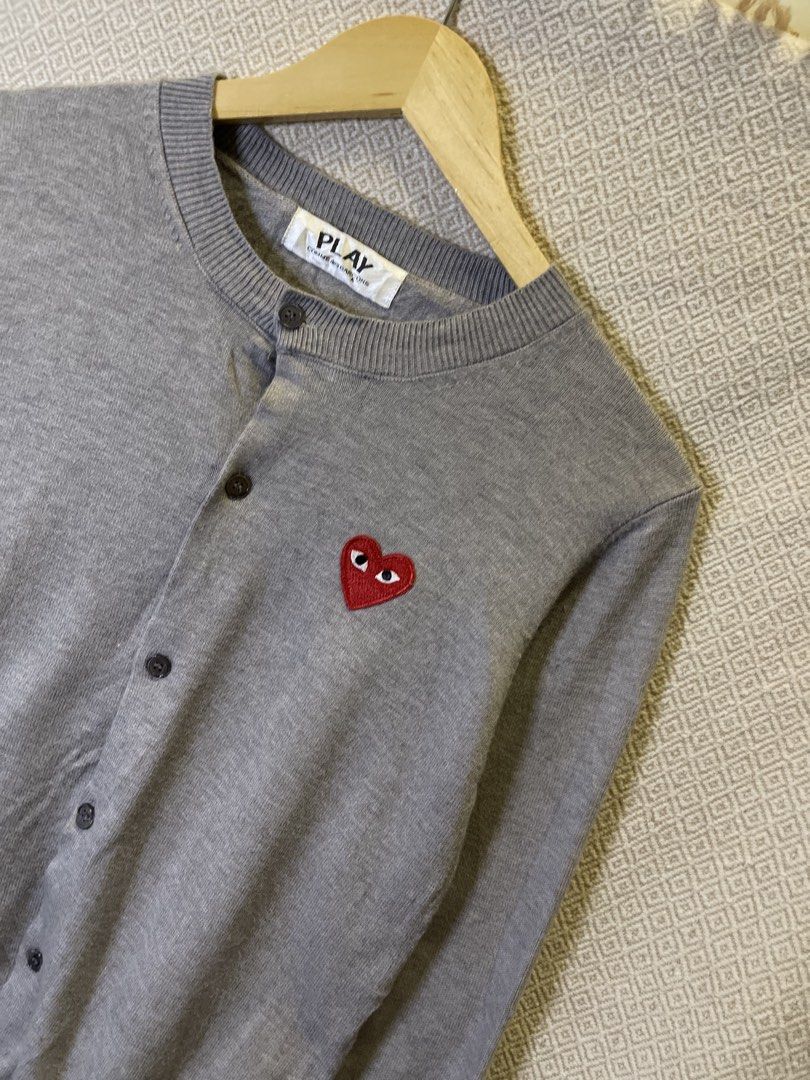 Cdg play cardigan (Category: Coats, Jackets and Outerwear) located in Manila. Submitted by hypestock_mnl (Listing ID 1467229283, Image 2). Description: - stylish - perfect for casual wear - great fit - in good condition - minimal signs of usage - 9/10 - money worth! - see pics for details/issue.