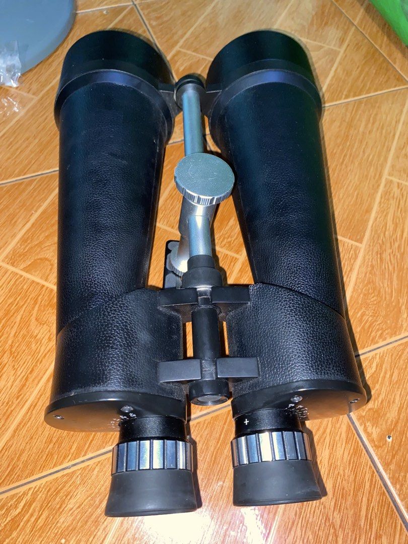 Celestron SkyMaster 25x100 Waterproof Binoculars (Category: Hiking & Camping) located in Marikina City. Submitted by jtv17 (Listing ID 1467168281, Image 1). Description: Celestron SkyMaster 25x100 waterproof binoculars. 3-degree field of view. Heavy-duty astronomy binoculars, massive lenses, incredibly powerful magnification. Focus rings adjust smoothly from -3 to +3 diopters. Built-in tripod adapter mount right between the barrels. Clean glass o